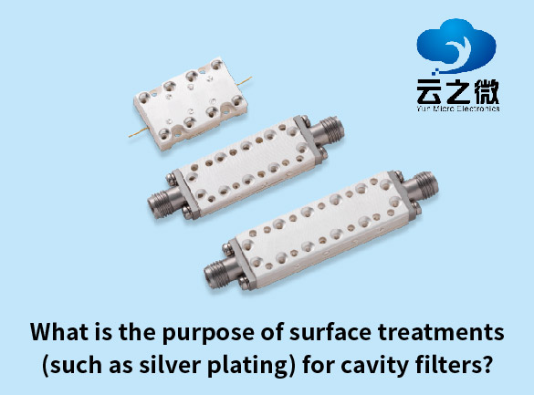 What is the purpose of surface treatments (such as silver plating) for cavity filters?